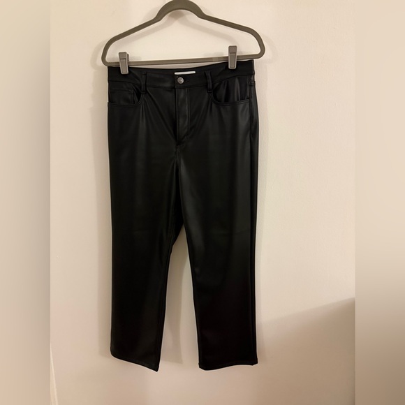 LOFT women’s black leather-like pants - Picture 3 of 5